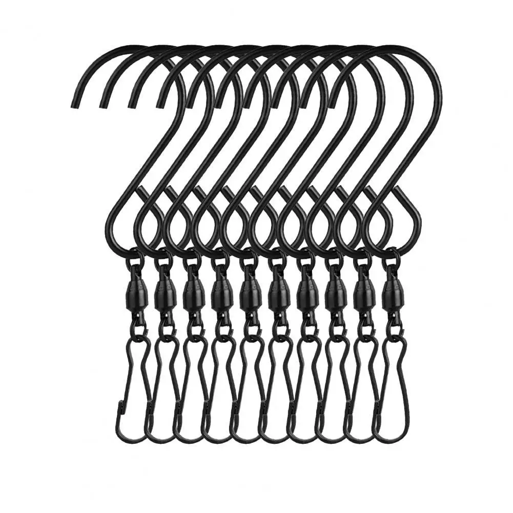 

10Pcs Swivel Hooks Sturdy 360-degree Rotating Metal Easy Operation S-shaped Hanging Clips for Home Swivel Hooks Hanging Clips