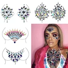 Наклейки на грудь, хрустальные, полимерные, для карнавала, вечевечерние, макияжа