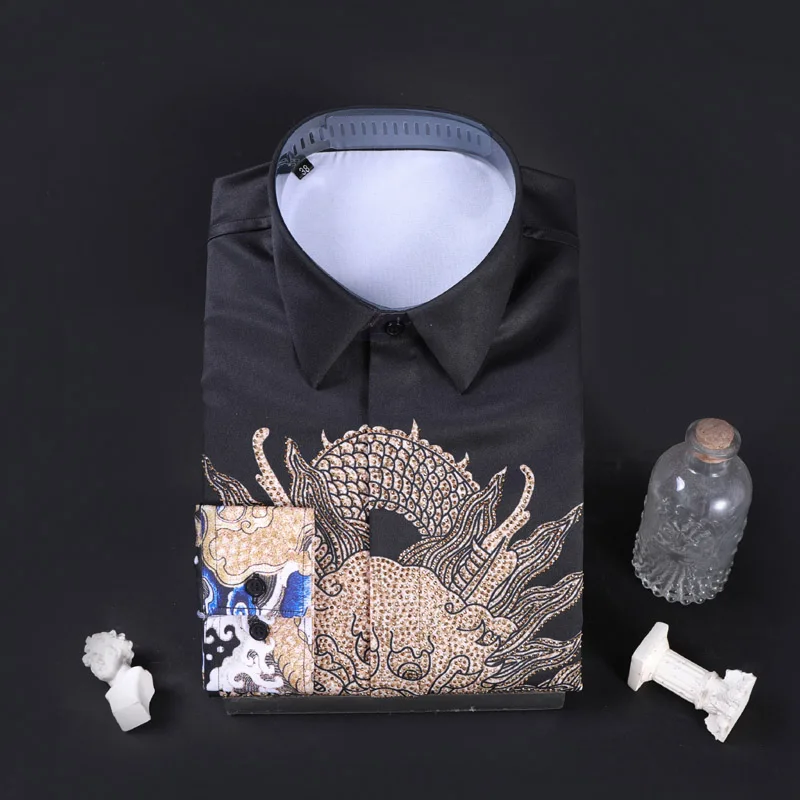 Топ бренд рубашка для мужчин 2019 сплошной цвет отложной воротник рубашки с