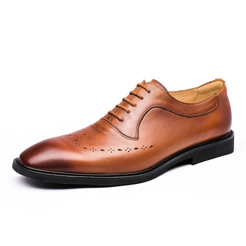 

Business British Bullock Shoes Cowhide Dress Shoes Genuine Leather Men Sneakers Brand Breathable Oxfords Zapatos Hombre