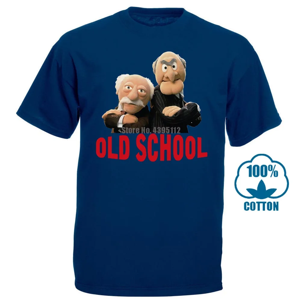 Тёмно-синий Мужская футболка Muppets Grandmasters Waldorf Statler Old School Graphic забавная футболка Новинка Женская футболка - Цвет: Тёмно-синий