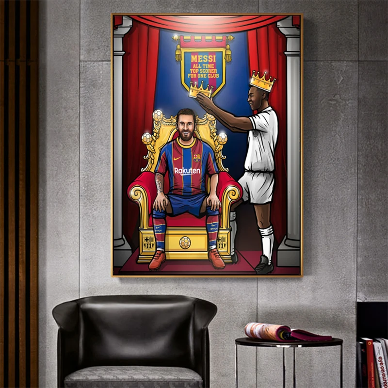 

Football Star King Lionel Messi Posters And Prints Canvas Painting Wall Art Pictures Cuadros Bedroom Living Room Home Decoration