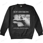 Мужская толстовка, весенние черные толстовки с надписью JOY DIVISION LOVE WILL TEAR US OFF, толстовка унисекс в стиле панк, Мужской Топ