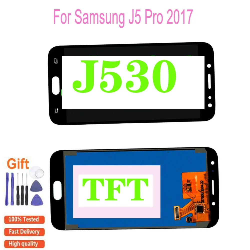 

5,2 'ЖК для SAMSUNG GALAXY j5 2017 J530 J530F SM-J530F, графический сенсорный ЖК-дисплей для Samsung J5 Pro регулируемый дисплей