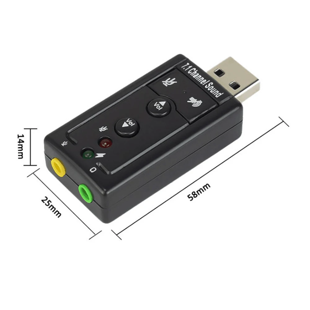 7.1 External Channels USB Sound Portable 3D PC Adapter 2.0 Notebook Card with Pure Digital Audio Output | Компьютеры и офис