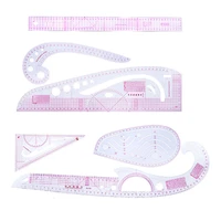 6pcs plastic fashion metric ruler set french curve pattern grading rulers styling design craft sewing tool set