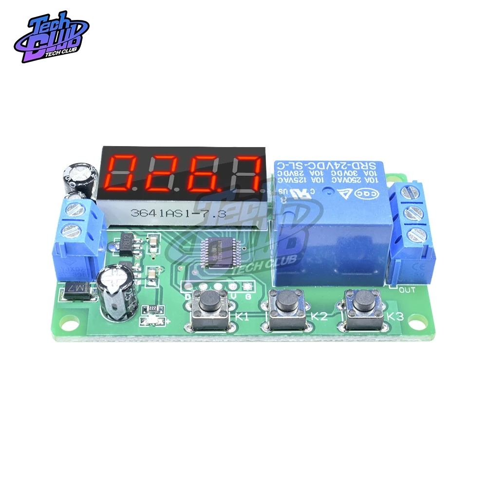 Релейный модуль с задержкой времени 24 В постоянного тока 3 кнопки 4 значный