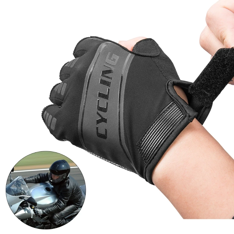 

Bike Cycling Half Finger Gloves Anti Slip Breathable Pad Bicycle Mittens for Outdoor Fitness Running Driving Hiking Skiing