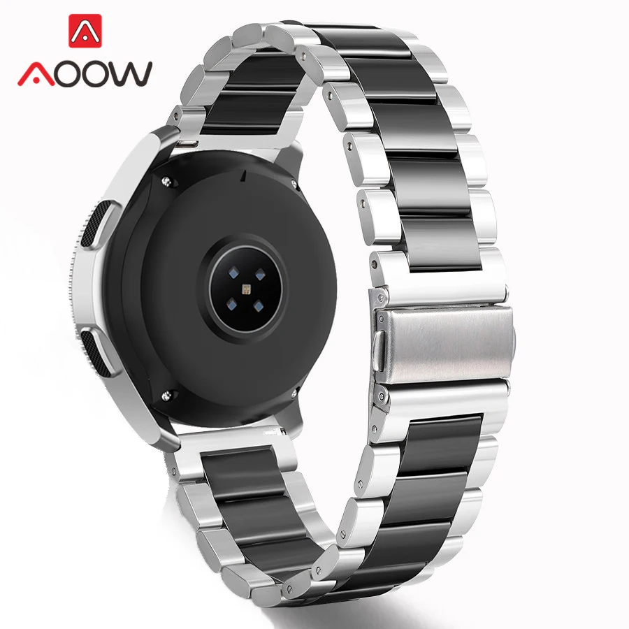 Ремешок из нержавеющей стали и керамики для Samsung Galaxy Watch 46 мм Gear S3 Amazfit Huawei GT