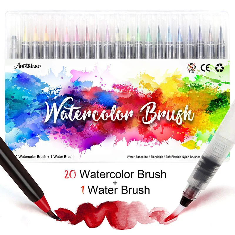 

20 color art markers watercolor pen drawing set school creative stationery artist coloring cartoon graffiti art supplies