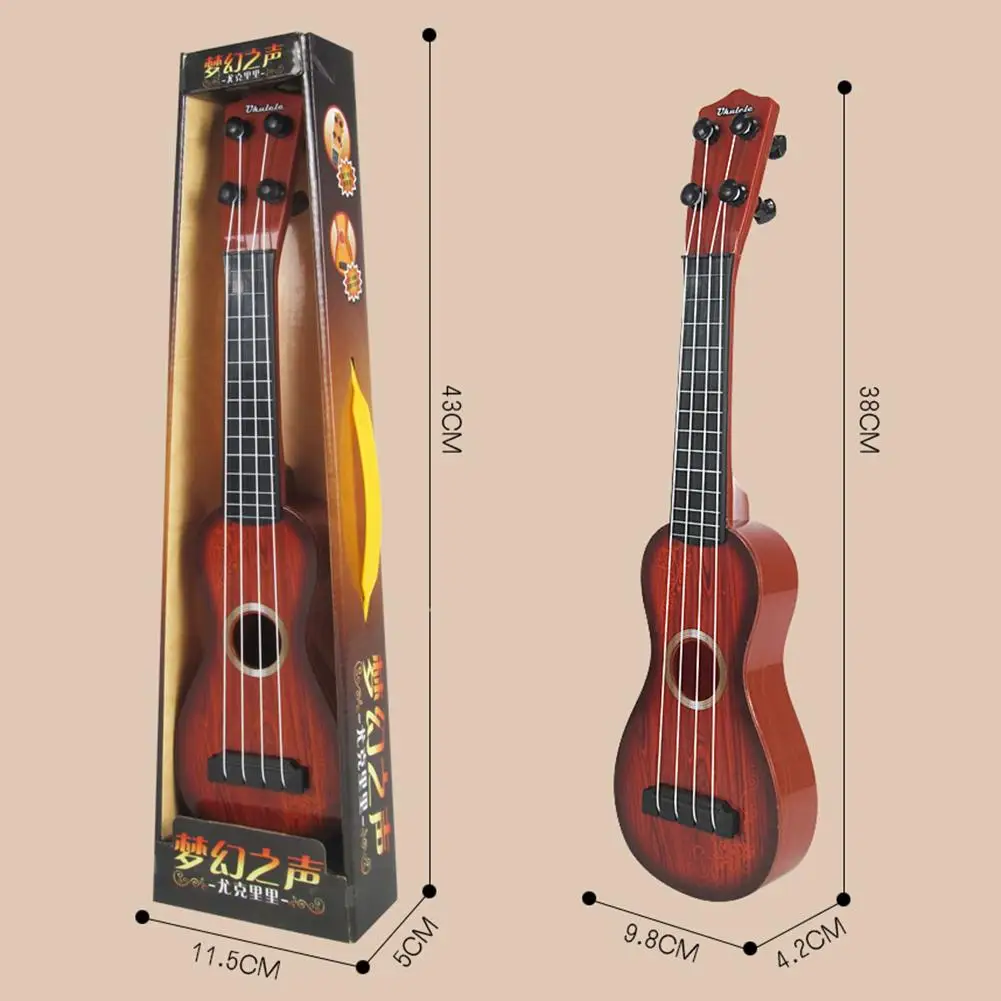 

Ukelele Guitar Toys Kids Simulation Wood Grain Music Art Instrument Child Gifts Entertainment and Ornamental Integration