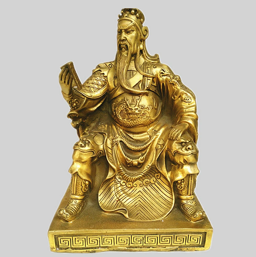 

HOT SELL ---2017 606+++A bronze statue of Guan Gong copper ornaments Buddha Book Guan Yu Guan Er Ye Wu God of wealth