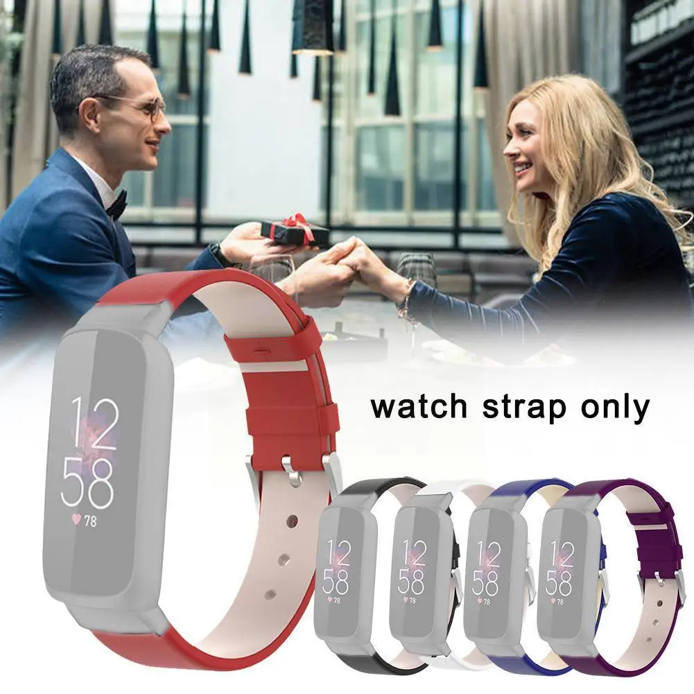 

Подходит для Fitbit Luxe кожаный ремешок роскошный умный Браслет защита от пота цвет Спорт сплошной браслет Спорт Замена Wris Q2Y0