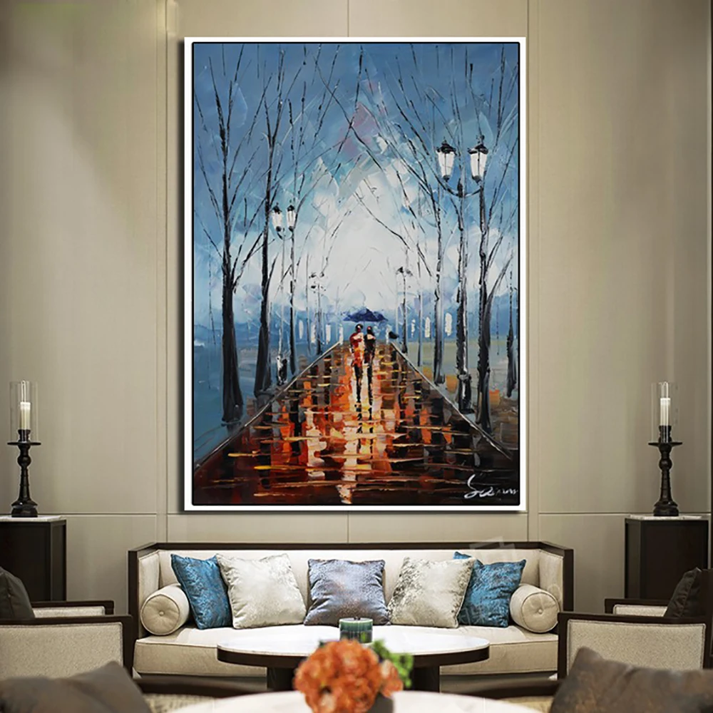 

Autumn Forest Oil Painting On Canvas Hand Painted Large Wall Art Picture For Living Room Decoration Abstract Landscape Painting