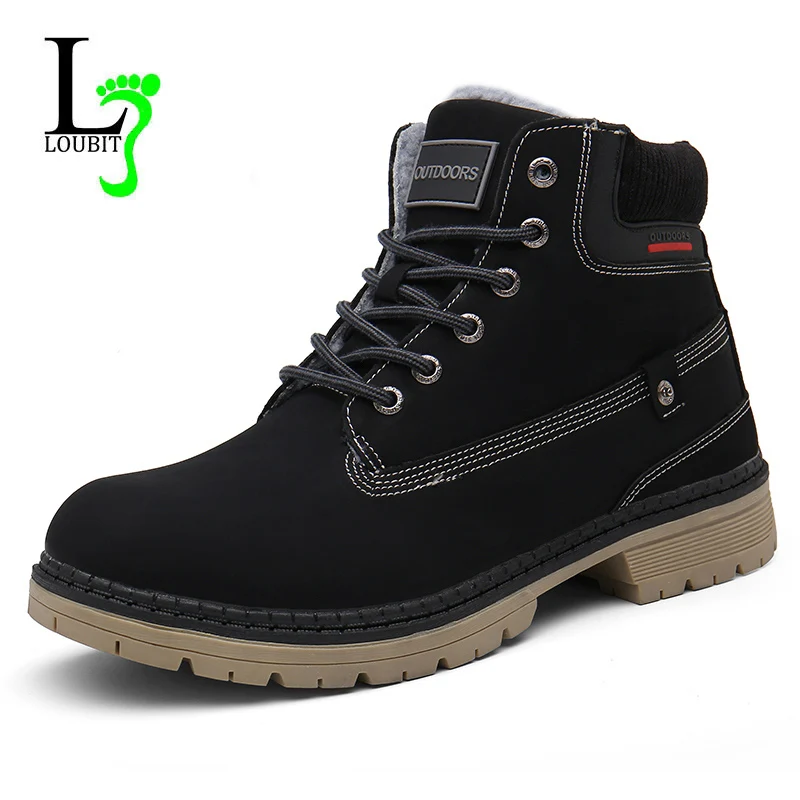 Men Snow Boots With Fur Winter Warm Outdoor Shoes Mens Sneakers Non-slip Rubber Ankle Boots Waterproof Botas De Hombre Warm Shoe