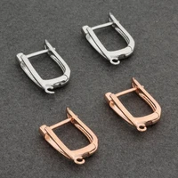 nickle free copper 585 rose gold color plain metal earring hooks jewelry for diy making supplies for handmade wholesale