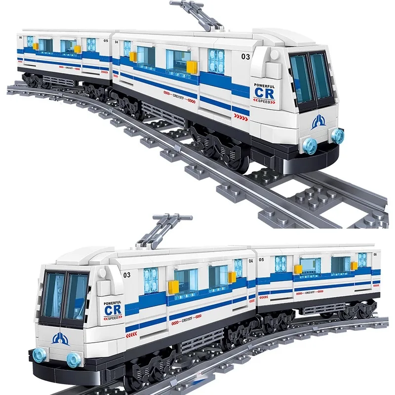 

476pcs Creator MOC Technical railway Transportation track Train Building Blocks Subway Rail Model Bricks Children Toys For Boys