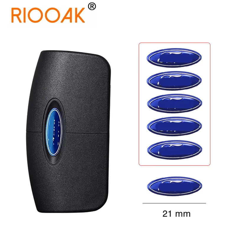 

21*8mm Car Remote Key Logo Stickers Accessories For F-ord Focus Fiesta Ranger Mondeo Escort Falcon Flex S-MAX Kuga Mustang