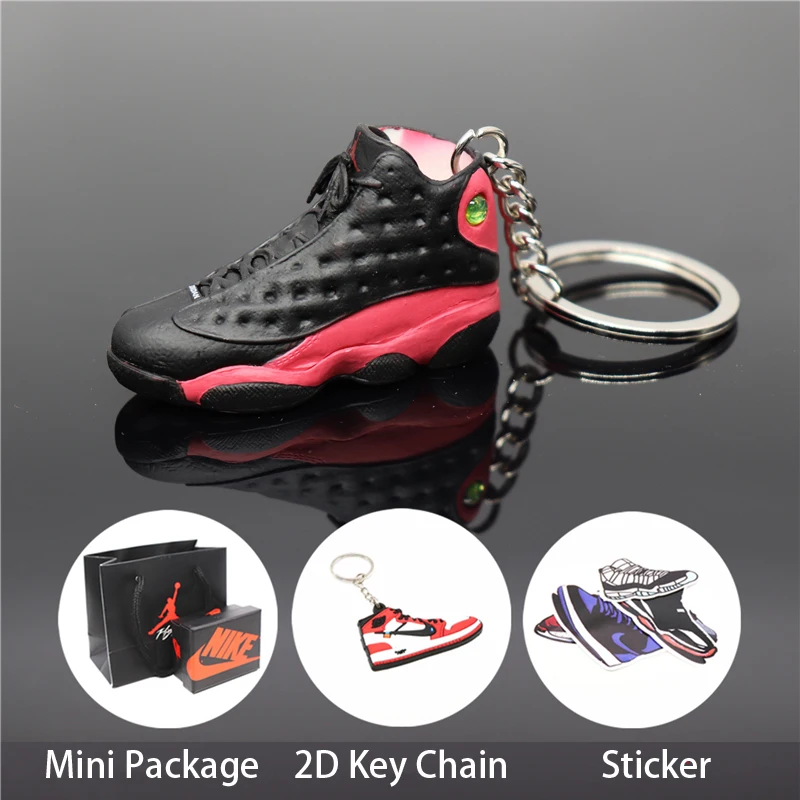 Ручной работы 3D AJ13 брелок Air Mini Jordan кроссовки модель милый брелок для ключей Баскетбольная обувь Подарочный Брелок для ключей Новая мода ювелирные изделия - Color: 8