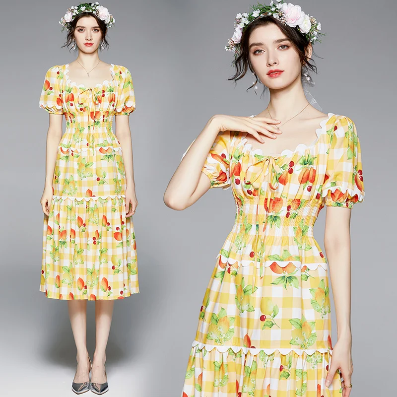 

Women's Dress New Retro French Fashion Dress Women Chiffon Office Lady Sashes Mid-Calf Regular A-LINE Plus Size Dresses Casual