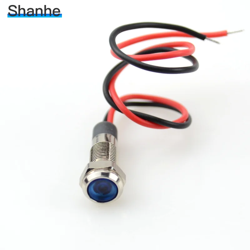 220V blue IP67 Водонепроницаемый светодиодный Предупреждение ющий индикатор светильник 6 мм пилот, сигнальный огонь 3V 5V 6V 12V 24V 220v красный желтый синий зеленый белый - Цвет: 220V blue