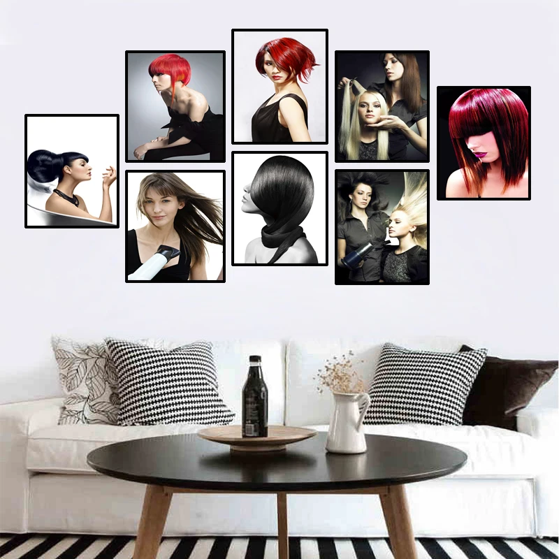 

Barbershop New Hair Styling Beauty Salon Pictures Wall Decor Painting Hair Salon Art Fashion Hair Poster And Prints HD0987