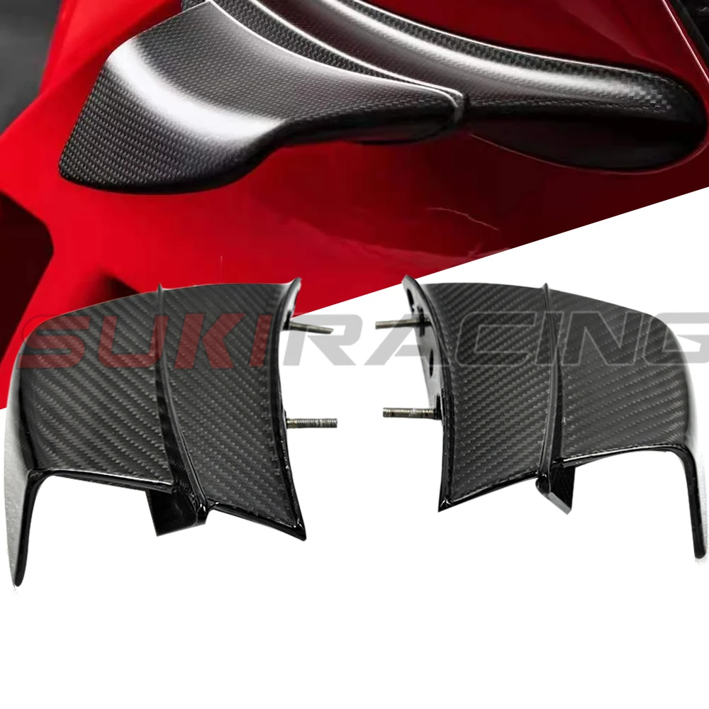 

For Ducati Panigale V4R V4S V4 2018 2019 2020 2021 Carbon Fiber Motorcycle Winglets Wing Kit Spoiler Motorbike Accessories
