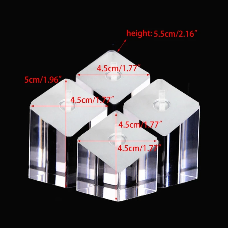 

N58F 4Pcs/Set Clear Acrylic Jewelry Holder Ornaments Show Rack Rings Earrings Pendant Display Stand Photography Props