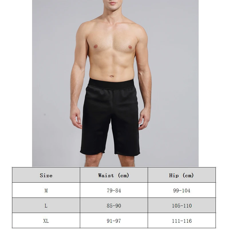 Мужские неопреновые тренировочные штаны для фитнеса бега спорта сауны шорты с