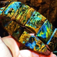natural blue pietersite stretch bracelet gemstone rectangle beads 18x13x7mm cat eye from namibia aaaaaa