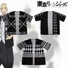 Пальто для косплея аниме Токийский рептиз, черная накидка с 3D-принтом Draken Ryuguji Ken, хаори, верхняя одежда