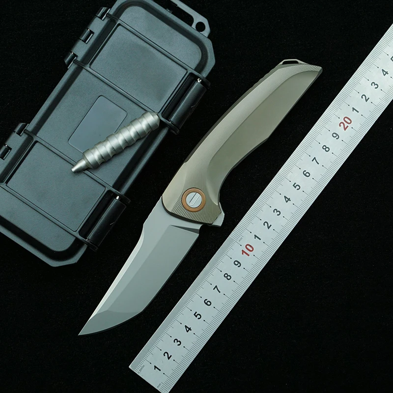 Складной нож Флиппер LEMIFSHE Hokkaido лезвие M390 ручка из титанового сплава Карманный