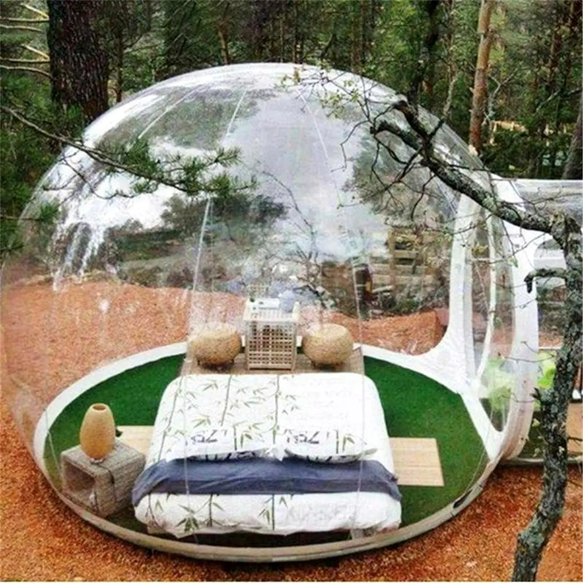 

Blower Inflatable Bubble House 2 People Outdoor Single Tunnel Inflatable Camping Tent Family Camping Backyard Transparent Tent