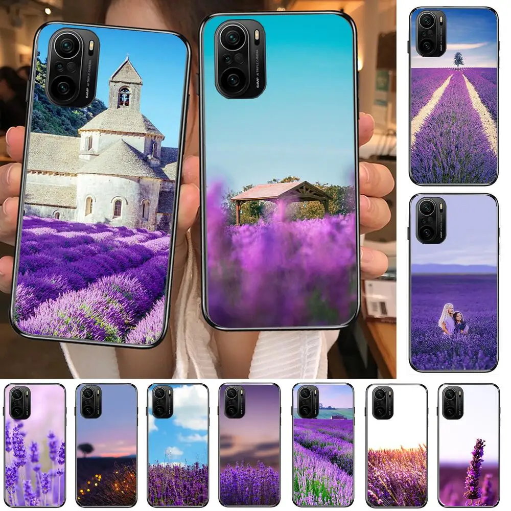 

Lavender purple beautiful Phone Case For xiaomi redmi POCO F1 F2 F3 X3 Pro M3 9C 10T Lite NFC Black Cover Silicone Back Prett mi