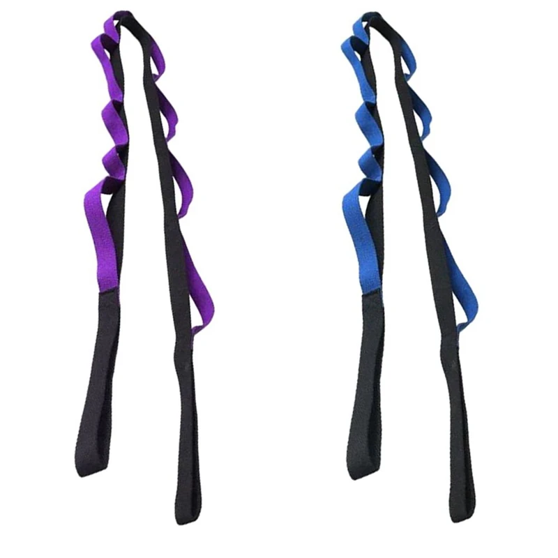 

2m / 6.6ft Yoga Stretch Strap Belts Yoga Anti-Gravity Rope Grip Loops Exercise Gym Rope Waist Leg Resistance Belt