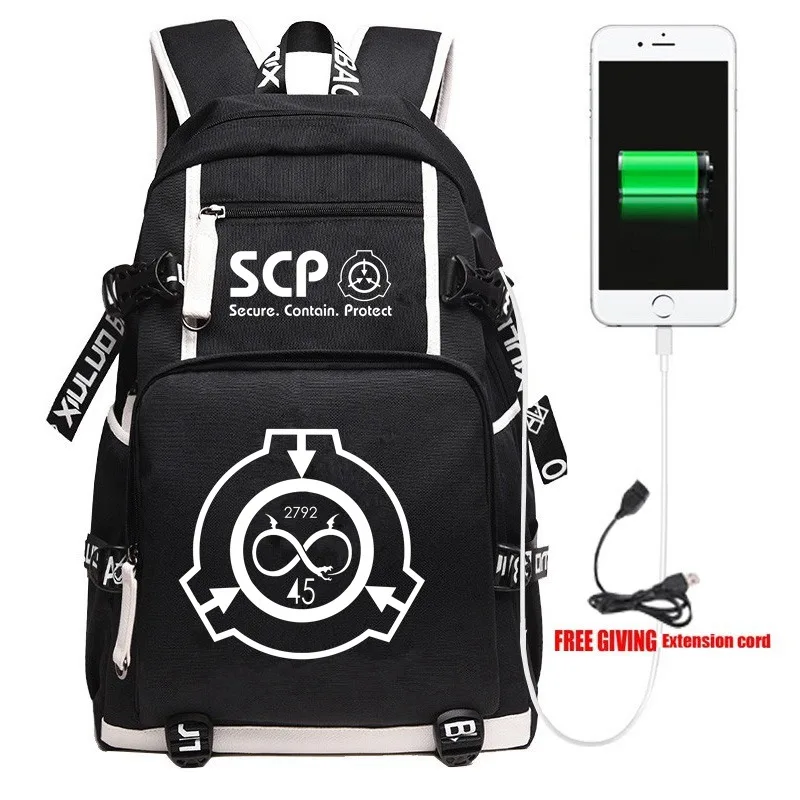 

New SCP Special Containment Procedures Foundation Backpack Student School Bags Bookbag Unisex Travel Shoulder Laptop Bags