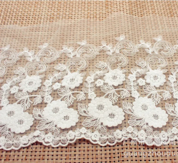 1 м нигерийская кружевная ткань с вышивкой белый хлопок отделка высокое качество