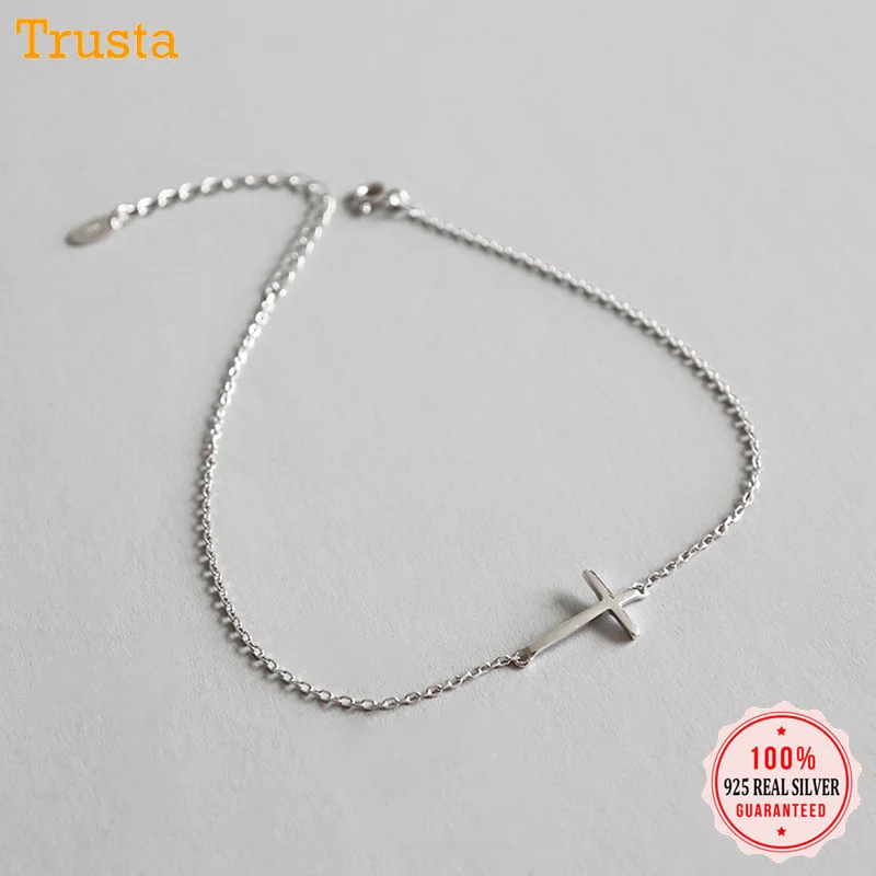 Trustdavis 100% 925 цельное Настоящее серебро Модные женские ювелирные изделия крест