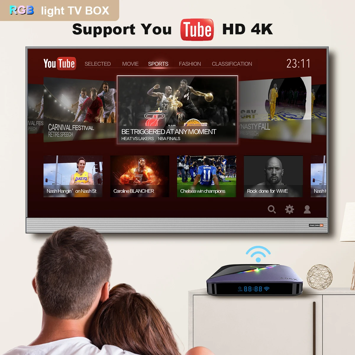 A95X F3 Android 9,0 ТВ приставка RGB светильник последняя Amlogic S905X3 Чип Wifi BT ТВ приставка YouTube 8K Netflix Plex ТВ приставка Смарт ТВ приставка