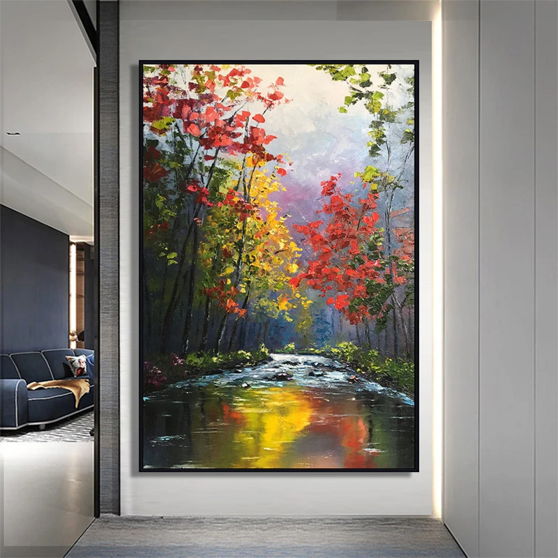 100% ручная роспись абстрактный пейзаж искусство Масляная живопись на холсте