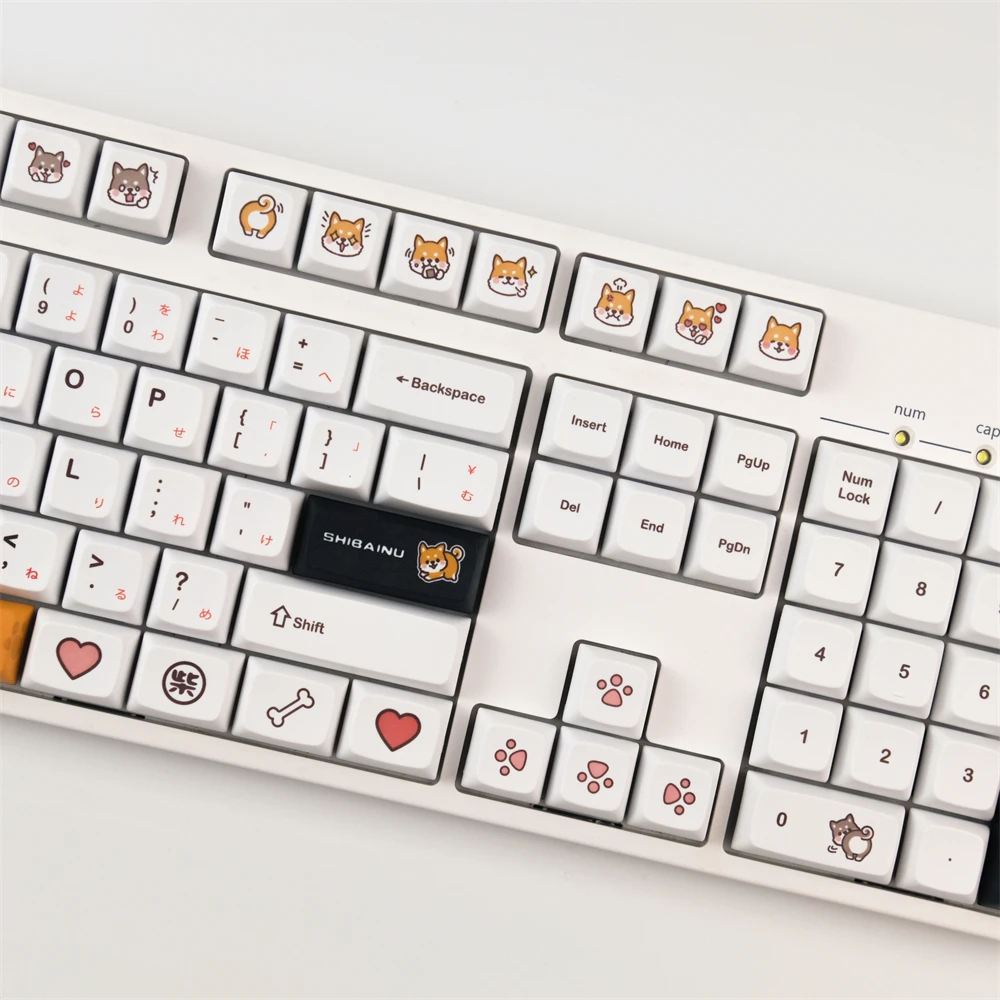 Клавиатура PBT аниме симпатичная собачка XDA профиль 2U 1.75U совместимая с кнопками GH60