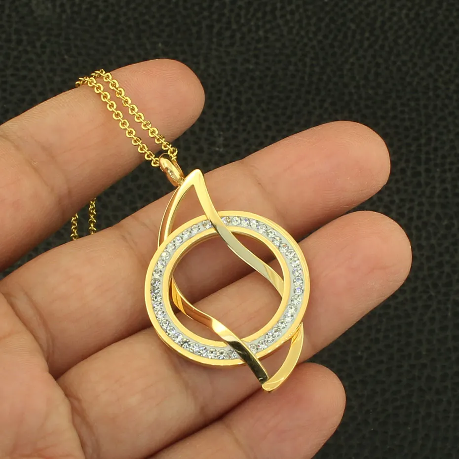 Золотые цвета ювелирные изделия из нержавеющей стали ожерелье серьги-гвоздики