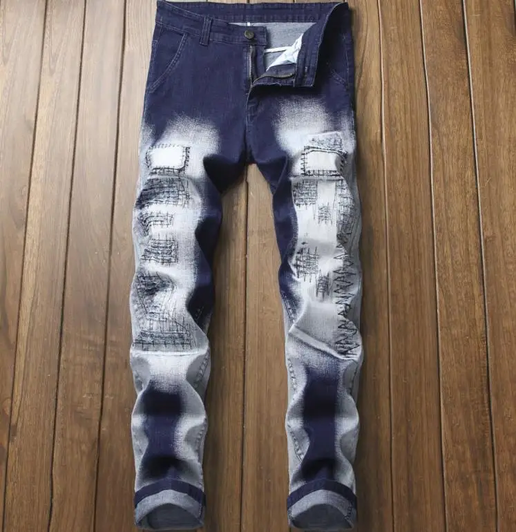 Джинсы мужские рваные в стиле хип хоп|Мужские джинсы| |