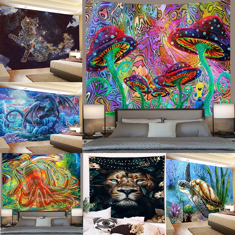 Гобелен Искусство Настенная фантазия животные серия подвесной Декор различные