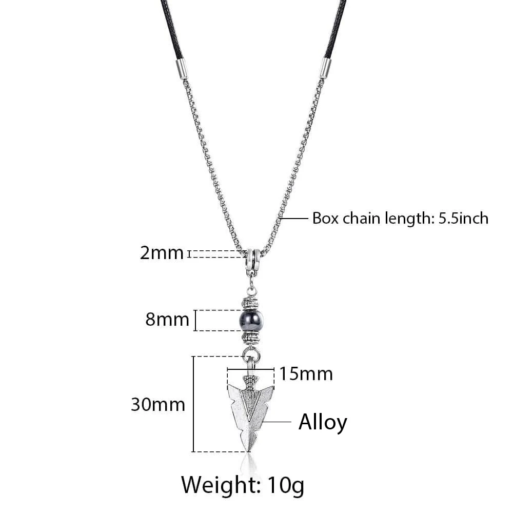 Alloy arrow DN136 Ожерелье с кулоном для мужчин из нержавеющей стали, кожаное регулируемое ожерелье, мужские ювелирные изделия из сплава, подвеска со стрелой, модная новинка LDNM26 - Окраска металла: Alloy arrow DN136