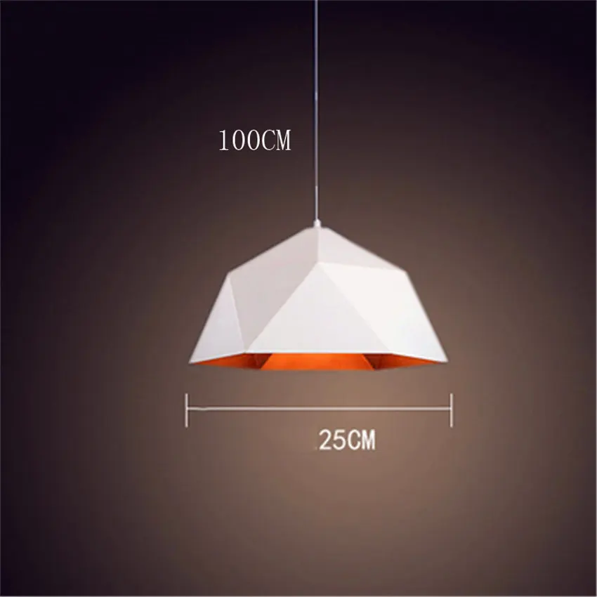 White 25CM Vinatge, лофт, светодиодный подвесной светильник, промышленное украшение, железный подвесной светильник, светодиодный подвесной светильник для дома, светильник, Кухонные светильники - Цвет корпуса: White 25CM