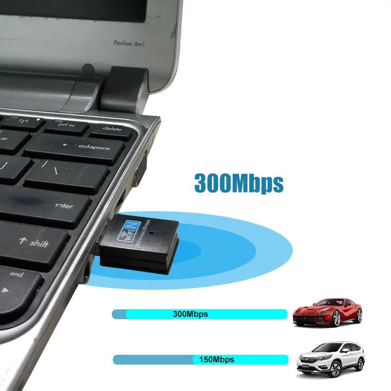 Usb wi fi адаптер для ноутбука 300 м 802.11n 2 4 ГГц|Сетевые карты| |