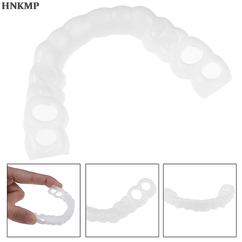 

3PCS/Set Silicone Beauty Veneers Teeth Denture Teeth Whitening Fake Tooth Cover Comfort Fit Snap On Upper / Lower Cosmetic Teeth