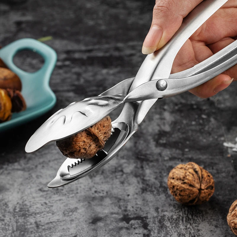 

1pc Stainless Steel Chestnut Clip Walnut Pliers Metal Sheller Nutcracker Kitchen Tools Dried Fruit Opener Cutter Gadgets Durable