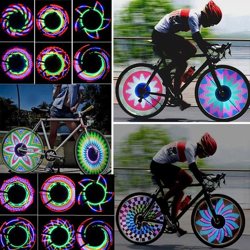 

14 LED Bike Tyre Tire Wheel Lights,8 Color Changes Outdoor Cycling Riding Bicycle Accessories Bicycle Flash Spoke Warning Lamp